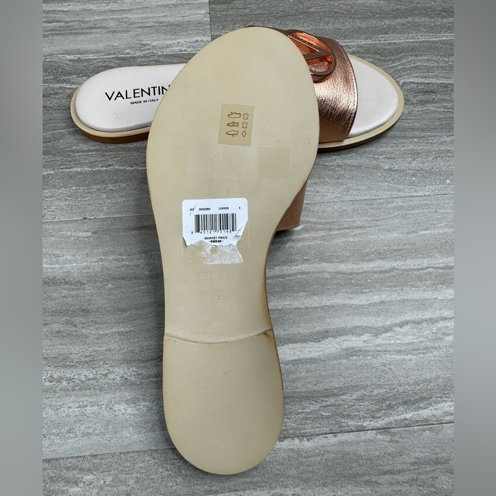 NEW! Valentino by Mario Valentino Bugola Slide Sandal in Copper Womens Size 8 - Picture 6 of 14